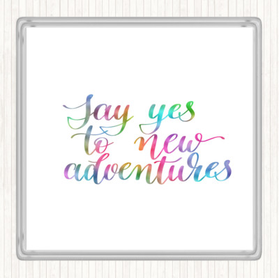 Yes To Adventures Regenbogen Zitat Getränke Matte Untersetzer