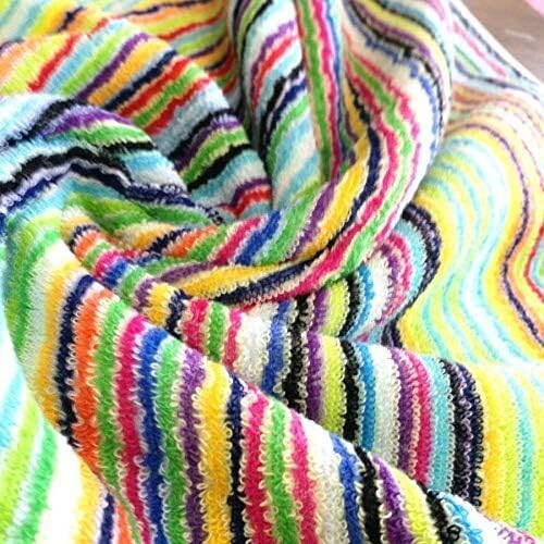 Imabari Handtuch Fadenreste bunte Streifen Badetuch - 2er Set Japan NEU - Bild 4 von 7