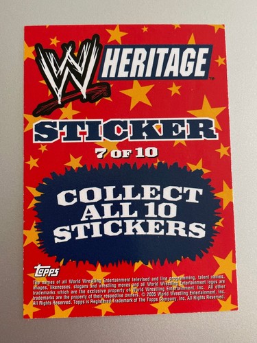 2005 Topps Heritage WWE Stickers Triple H #7 Wrestling Card - Imagen 2 de 2