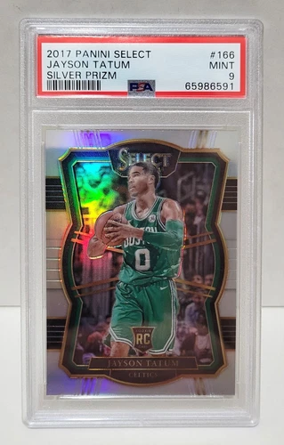 2017-18 Panini Select Premier Silver Prizm Jayson Tatum RC #166 PSA 9 MT Rookie