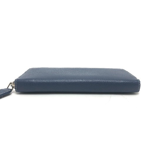 SAINT LAURENT PARIS Zip Around Long Wallet Leather Navy/SilverHardware - Foto 5 di 16