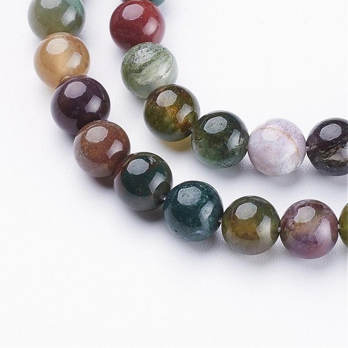 Indian Agate Beads Gemstone Round Per Strand 4mm 6mm 8mm Jewellery Making - Picture 9 of 12
