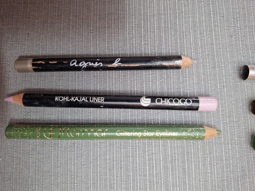 3 Kajalstifte grün, rosa, silber Eyeliner Kholliner Flomar , Agnes b, Chicogo - Bild 2 von 3