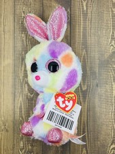TY Beanie Boos - BLOOMY the Rainbow Bunny Rabbit (Glitter Eyes) Easter 2019 NWT