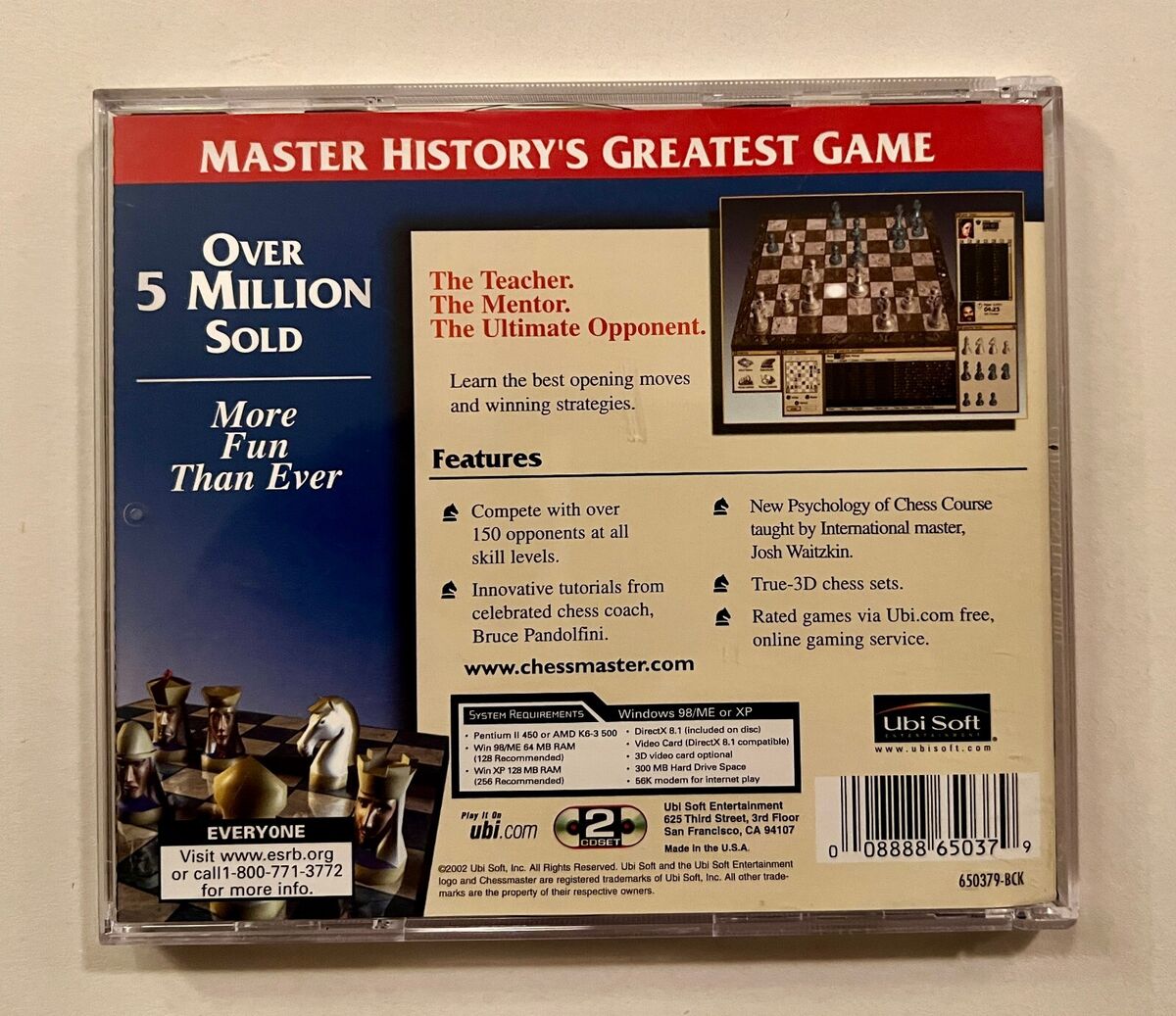 2002-03 Chessmaster 9000 PC CD-ROM 2 Discs Windows 98/ME/XP