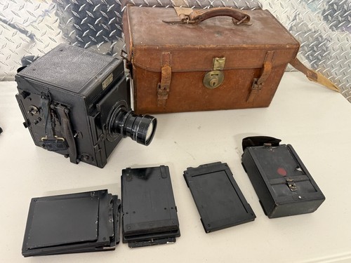Macchina fotografica Dallmeyer con retro obiettivo 8 custodia grande formato fotografia vintage