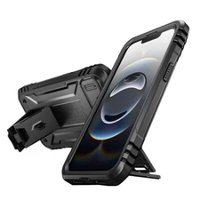 Case For iPhone 16e With Built-in screen Kickstand And Slide Camera Cover Black