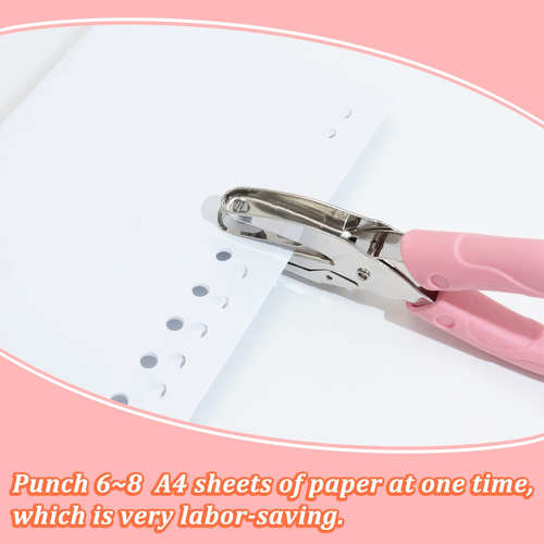 5 Pieces Metal Handheld Paper Punch Single-Hole Tag Punch Set with Plastic Handl - Picture 5 of 12
