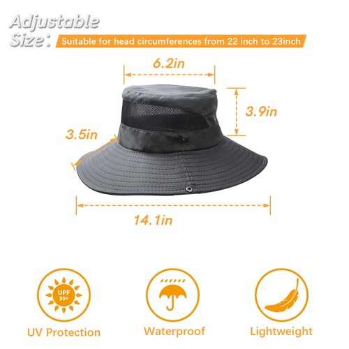 Sombrero de ala ancha con protección UV - Gorra con solapa para cuello para pesca, senderismo y uso al aire libre EE. UU. - Imagen 177 de 240
