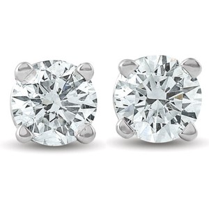 3-4Ct-Round-Diamond-Studs-Brilliant-Cut-Earrings-14K-White-Gold-Enhanced