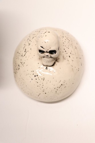 Halloween Espeluznante Gótico Calavera Decorativa Tarro de Caramelos Cerámica Decoración Ciento 80 D - Imagen 7 de 14