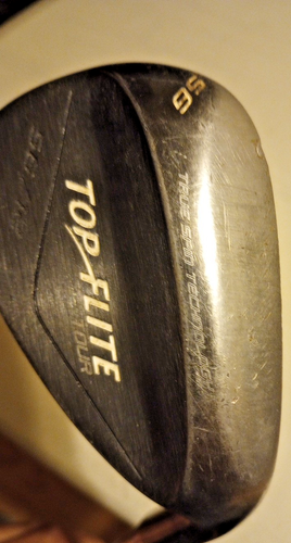 TOP FLITE TOUR 56* WEDGE W/ TOP FLIGHT STEEL FLEX SHAFT RH DING ON LEADING EDGE - Picture 3 of 11