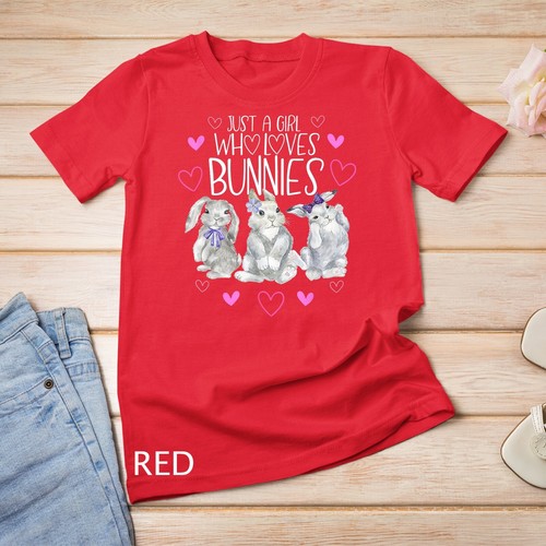 Cool Bunny Rabbit Shirt Just A Girl Who Loves Bunnies Unisex T-shirt - Picture 3 of 15