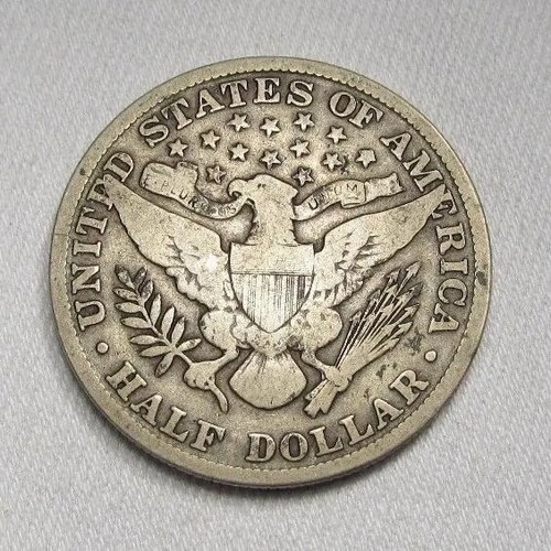 1909-P Silver Barber Half Dollar Coin AH679 - Picture 3 of 3