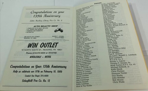 1989 135th Anniversary Liberty Fire Co. No. 5 -Reading Pennsylvania - Picture 7 of 7