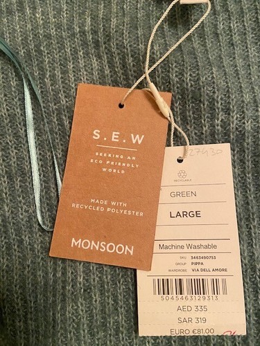 Monsoon Ribbed Soft Knit Faux Wrap Front Jumper Uk Large Autumn Winter Wardrobe - Picture 5 of 7