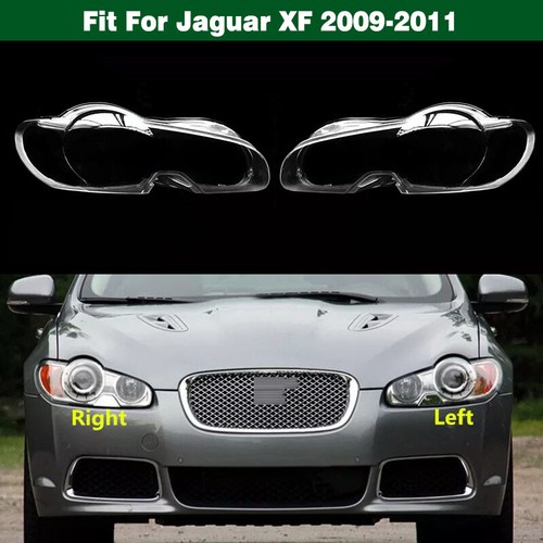 Pair Headlight Lens Cover Housing Shell Mask + Seal Glue For Jaguar XF 2009-2011 - Picture 1 of 13