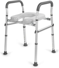 Raised Toilet Seat with Handles,Width  Height Adjustable Fits Any Toilet 400lbs