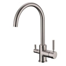 Grifo de 3 v&#237;as de n&#237;quel cepillado Hommix Verona (grifo de filtro Triflow)