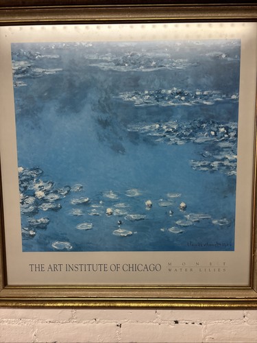 Vintage 1990 gerahmter Claud Monet Seerosen Druck Kunstinstitut Chicago - Bild 9 von 11