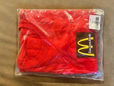 Travis Scott Cactus Jack x McDonalds Sesame Inv Tshirt-Red Large New and Sealed