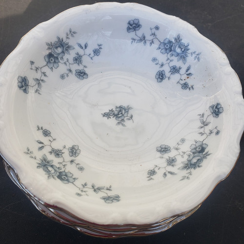 Set Of 4 Johann Haviland Bavaria Germany Blue Garland Fruit Sauce Berry Bowl 5" - Picture 2 of 4