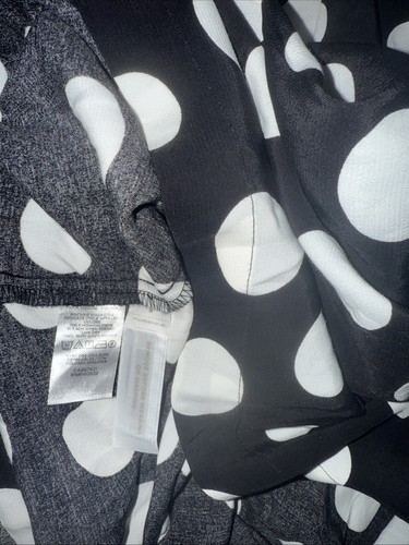 NWT Loft Black & White Polka Dots Balloon Sleeve Swing 100%Viscose Dress Size M - Picture 11 of 11