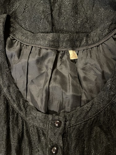 KIMCHI BLUE Urban Outfitters 66170 Black Silk Lace Dress, Size 2, EUC - Picture 5 of 16