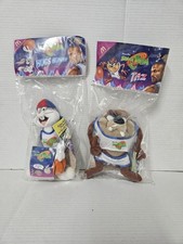 McDonalds Taz And Bugs BUNNY Space Jam Basketball Plush from 1996 Set of 2