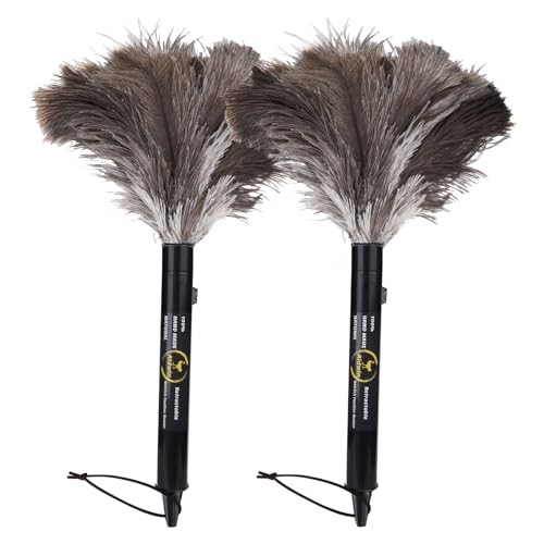 Ostrich Feather Duster Retractable Pack,16 inch Genuine Fluffy Natural 2 - Bild 2 von 6