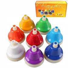 8-Ton bunte Handglocke Handglocken Set Musikinstrument Spielzeug f&uuml;r Kinder NEU