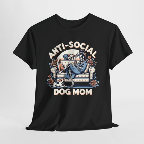 Anti Social Dog Mom Shirt lustiges Skelett Hunde Haustierliebhaber gemütlich introvertiert T-Shirt S-5XL - Bild 5 von 78