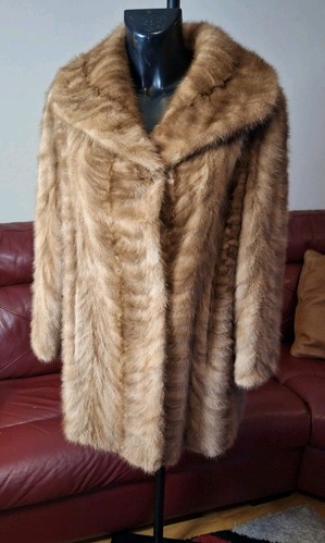 Western Furs, Women's Large Vintage Brown/Blonde Mink Fur Coat, Mid Length. - Picture 6 of 24