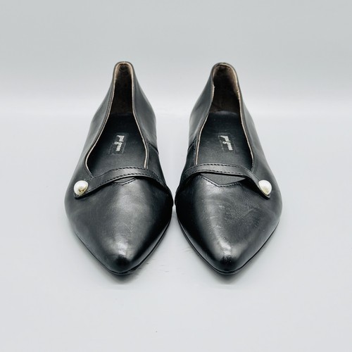 Paul Green Shoes Womens 6 Black Ballet Flats Pointed Toe Pearl Slip On Leather - Picture 3 of 13