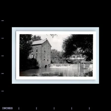 Old Vintage Photo STONE HOUSE RIVER CREEK WATERFALL 1942 LANDSCAPE