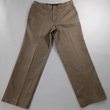 Dockers Straight Leg Flat Front Brown Khaki Pants Mens Size Actual 33x30