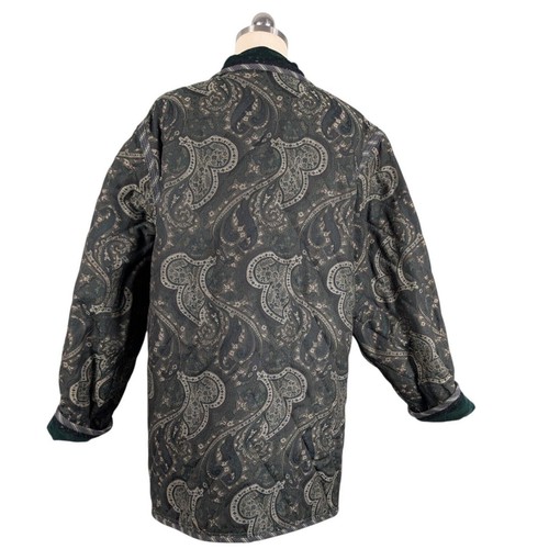 Velvet Reversible Jacket Womens L Tapestry Green Quilted 90s Y2K Vtg Whimsigoth - Picture 6 of 19