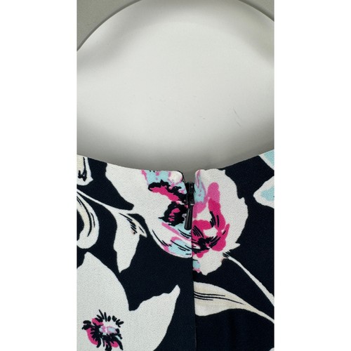 Banana Republic Floral Drop Waist Mini Etuikleid Damen 0 Navy Lila Neu - Bild 5 von 6