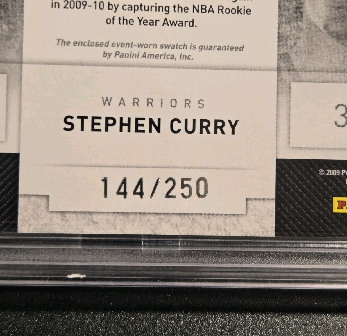 2009-10 Panini Stephen Curry Rookie Collection Materials /250 PSA 8 RC Low Pop!  view 5
