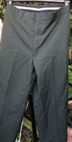 Men's Vtg U.S. Army Poly/Wool Serge Army Green AG-489 Trousers Size 34 R Pants - Picture 8 of 9