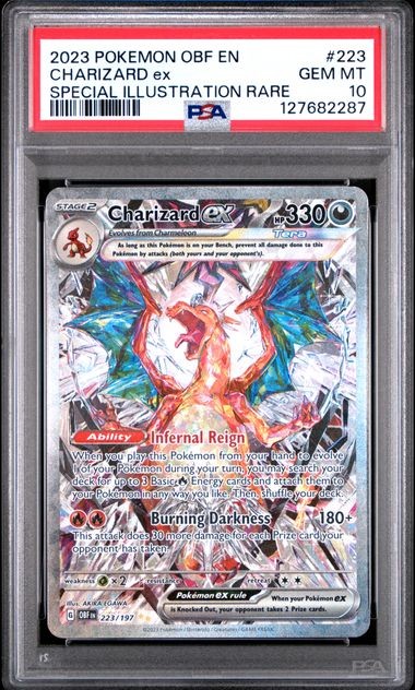 PSA 10 GEM MINT Charizard ex 223/197 SV03: Obsidian Flames Holo Pokemon 2023