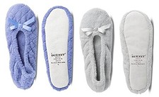 Women's 2 Pack Ballerina Slipper Quilted and 8-9 Periwinkle Quilted, Ash Solid