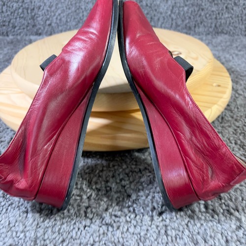 Zapato de tacón de cuña Taryn Rose para mujer talla 6,5 cuero rojo ortopédico hecho en Italia - Imagen 6 de 10