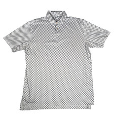 Peter Millar Summer Comfort Golf Polo Mens Large White Skull AOP Breathable