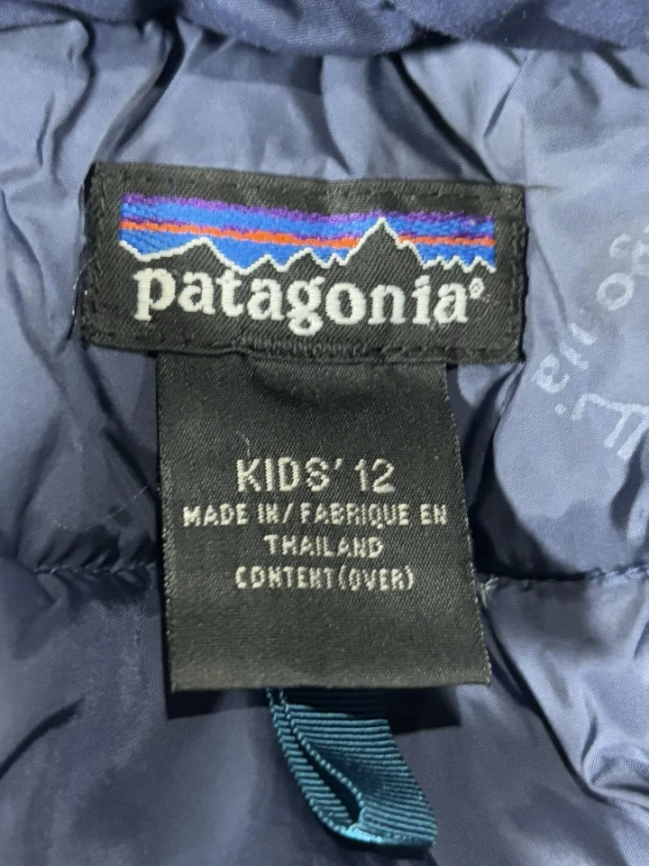 Chaqueta Patagonia Vintage Años 90 Niños 12 XL Azul Guía Parka Nylon Con Capucha Cremallera Completa Foto 3 de 4