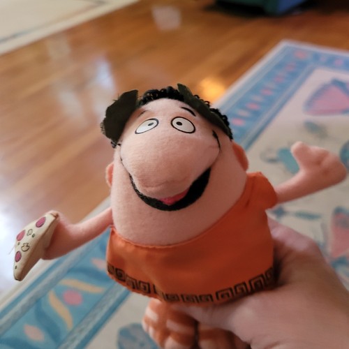 1990er Little Caesars Pizza Pizza Caesar 7 Zoll Plüsch Promo Spielzeug Aufhänger Schleife Vintage
