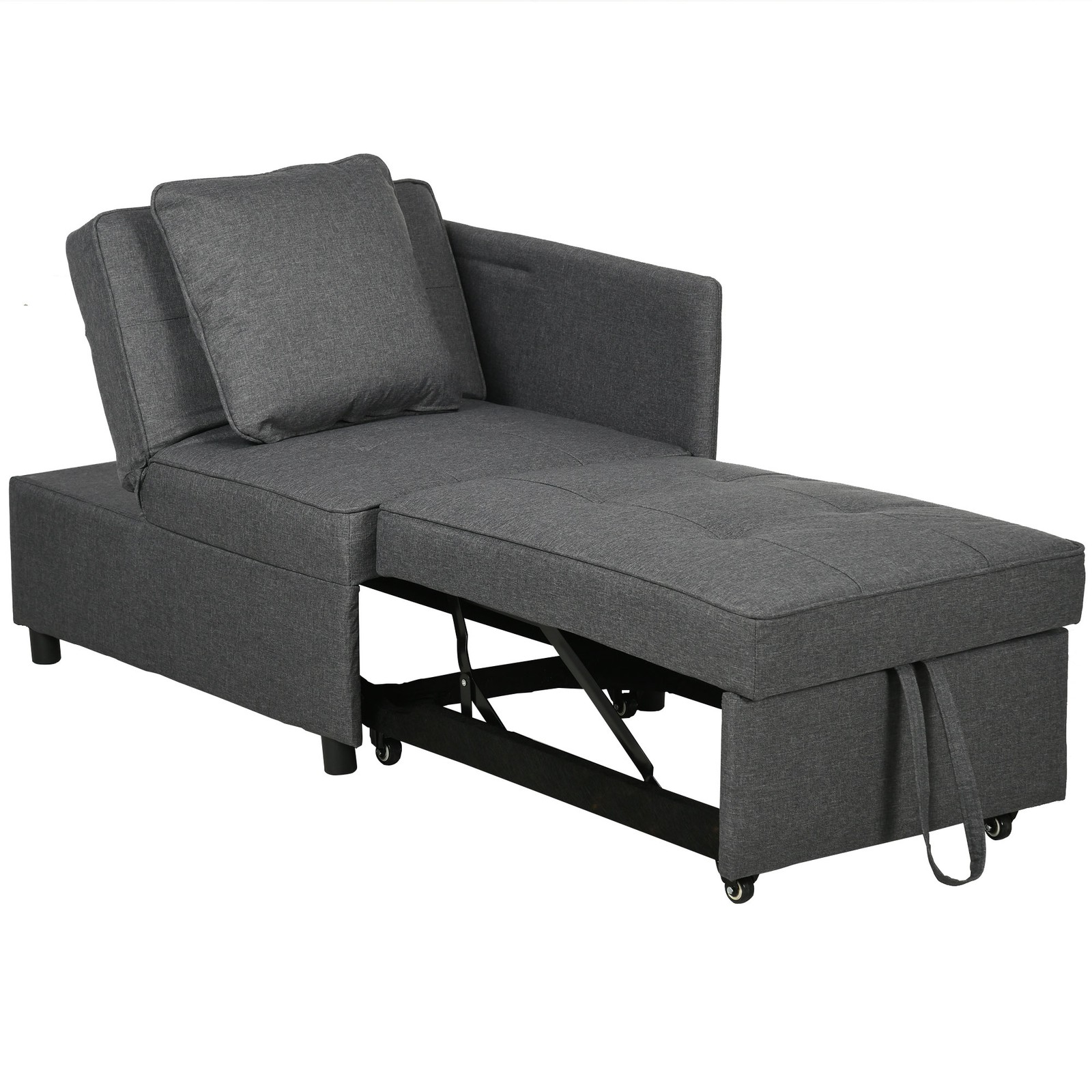 GIA Sofa Bed Chair with Removable Pillow and Legs, Polyester Engineered Wood Foam, Yellow 29 HOMCOM Folding Sleeper Sofa Bed Chair with Pillows, Pocket, Grey