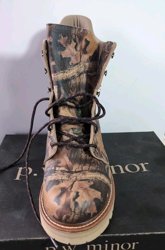 P.W. Minor Archer 8" Real Tree Camo Leather Hunting Boot Vibram Sole Size 11 D - Picture 9 of 16