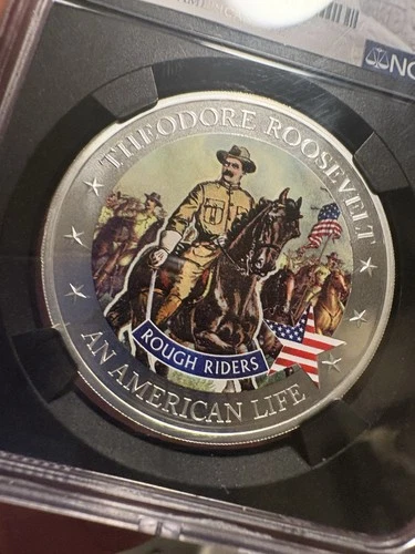 2022 Cook Islands $2 Silver Coin - NGC MS70 - Life of Roosevelt "Rough Riders"