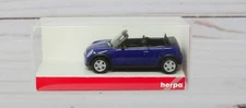 Herpa 033275, Mini Cooper 4-Seat Cabriolet Convertible, Night Blue 1/87 HO Scale